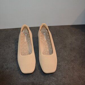 Vivaia Square-Toe Chunky Heels (Melody Pro)  Color: ALMOND  Size: US 5.5-6